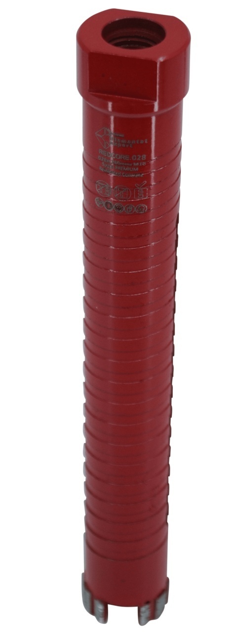 Carota diamantata Super PREMIUM ø28mm x 180mm x M16 pentru gaurire Beton armat, Zidarie, Granit - DXQZ.REDCORE.28 — imaginea 7
