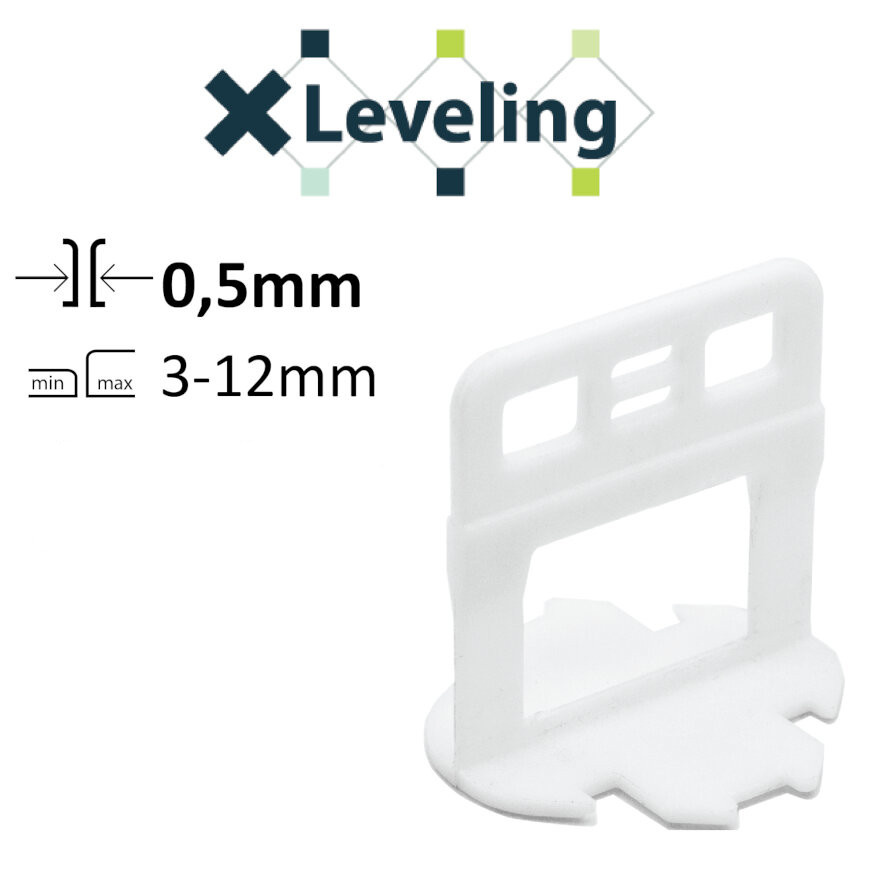 Distantiere autonivelare ( Clips-uri ) pt. gresie, faianta si placi - Rost de 0,5 mm - 100 buc - XLEV-PLC0.5100