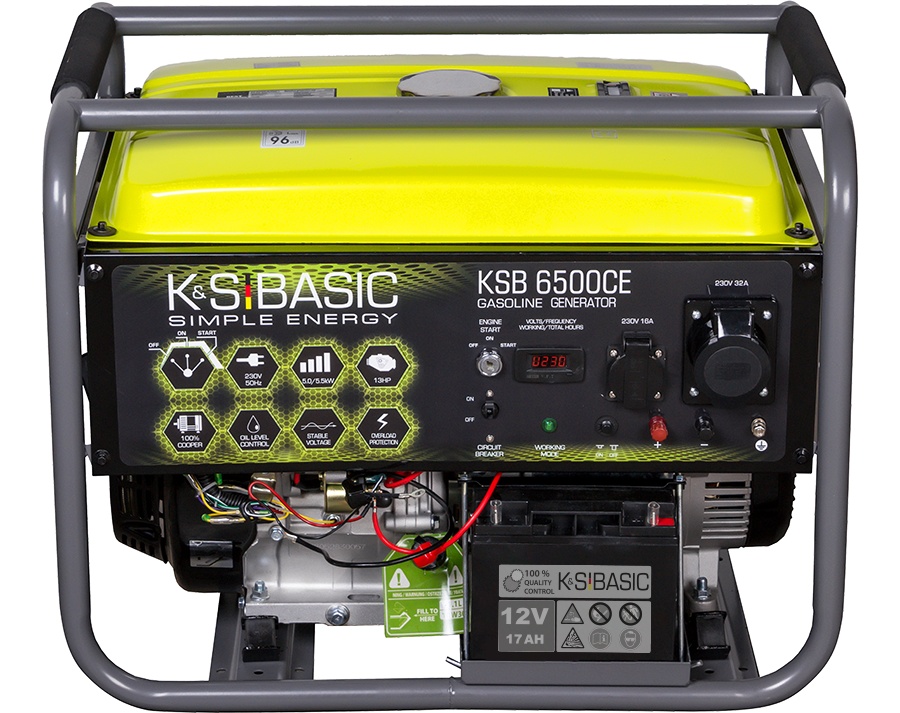 Generator de curent 5.5 kW, pornire electrica, benzina BASIC LINE - Konner & Sohnen - KSB-6500CE - imagine 2