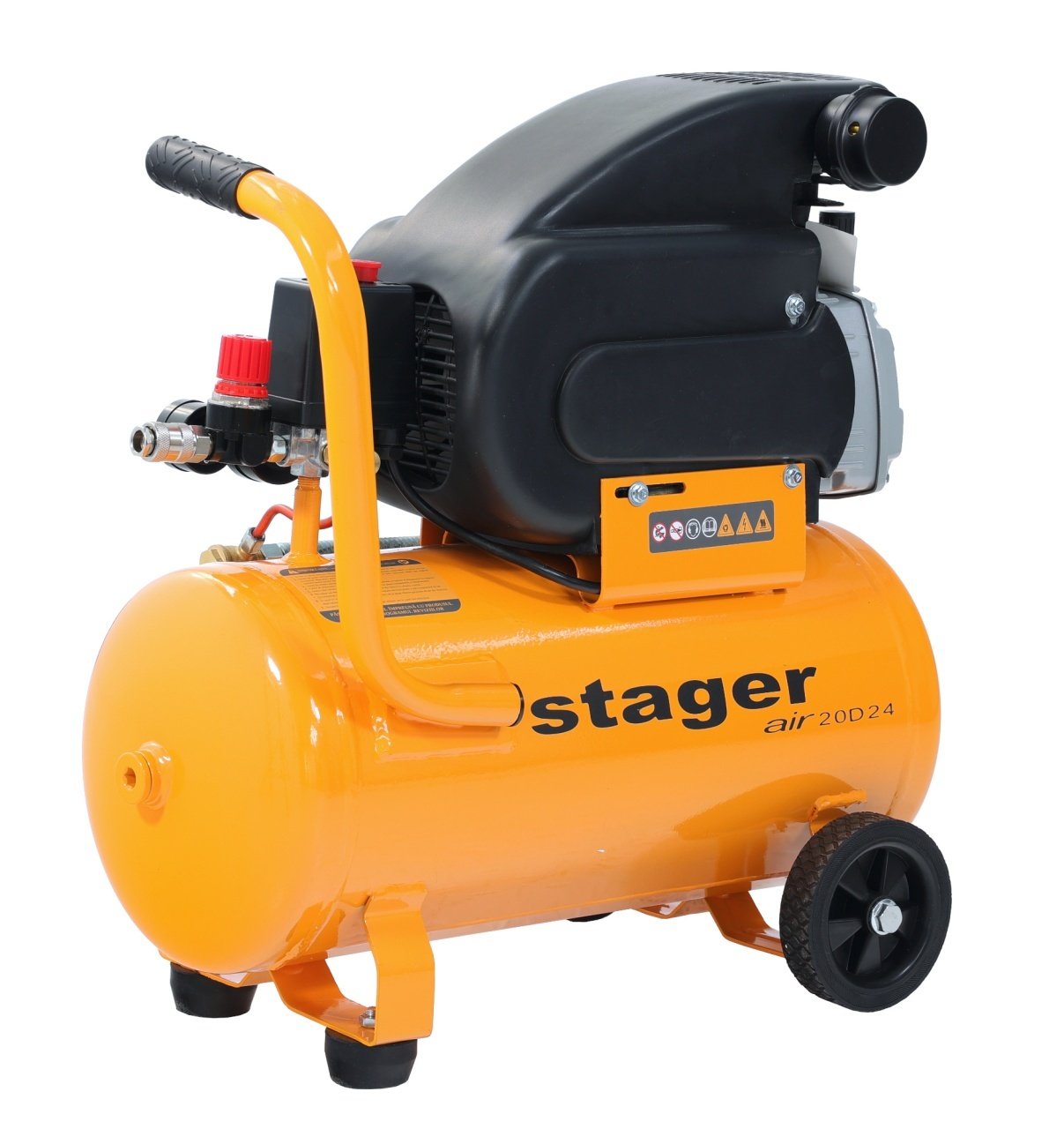Stager Air 20D24 compresor aer, 24L, 8bar, 200L/min, monofazat, angrenare directa - 2 | YEO