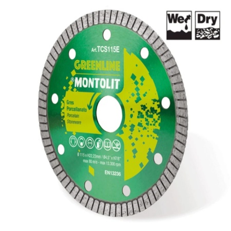 Disc diamantat Montolit TCS125E TURBO - taiere uscata - pt. placi ceramice, etc.