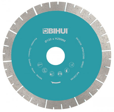 Disc Diamantat pt. Placi dure, Portelan dur, Placi ceramice 120x20.0 (mm) Premium - BIHUI-DCBS120 - Img 1