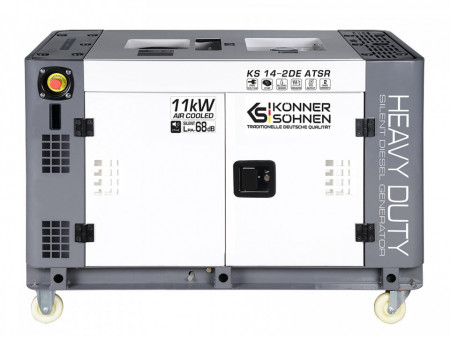 Generator de curent 11 KW diesel - Heavy Duty - insonorizat - Konner & Sohnen - KS-14-2DE-ATSR-Silent