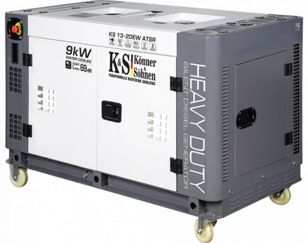 Generator de curent 9 KW diesel - Heavy Duty - insonorizat - Konner & Sohnen - KS-13-2DEW-ATSR-Silent