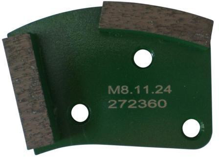 Placa cu segmenti diamantati pt. slefuire pardoseli - segment dur (verde) - # 40 - prindere M8 - DXDH.8508.11.24