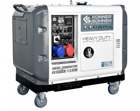 Generator de curent 7.5 kW diesel - Heavy Duty - insonorizat - Konner &amp; Sohnen - KS-9300DE-1/3-ATSR-Super-Silent - Img 1