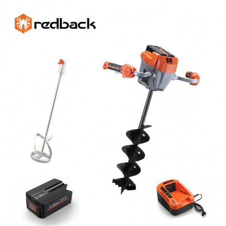 Redback Pachet E808T+E805C+E806C+EP60+EC50 Cap motor antrenare, paleta 120mm, burghiu 150mm, acumulator 40V/6Ah, incarcator 40V/5A - Img 1