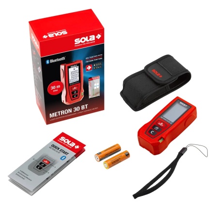 Telemetru cu laser roșu si bluetooth - 30m, METRON 30 BT - Sola-71025101