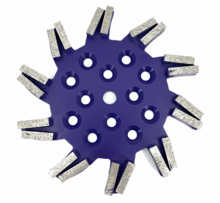 Disc stea cu segmenti diamantati pt. slefuire pardoseli - segment dur - Albastru - 250 mm - prindere 19mm - DXDY.8501.250.11.23