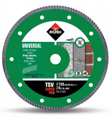 Disc diamantat pt. beton si caramida 125mm, TSV 125 Pro - RUBI-31980 - Img 1