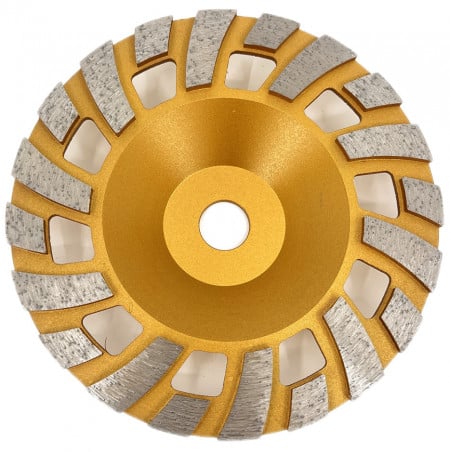 Disc cupa diamantata cu dinti alternativi pentru slefuire rapida de Beton si Abrazive 180mmx22,2mm PREMIUM - DXDY.PLCC.180 - Img 1