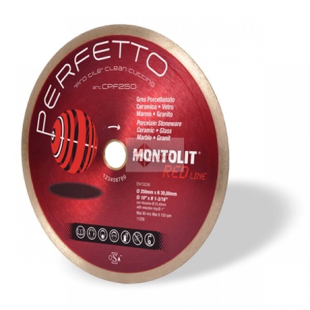 Disc diamantat Montolit CPF250 - taiere cu apa - pt. portelan, placi ceramice glazurate, sticla, etc. - Img 1