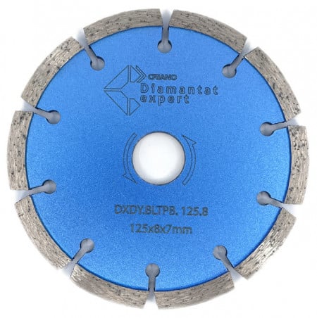 Disc diamantat pentru taiere de rosturi de dilatare in Beton si Sapa 125x22,2mm cu grosime de 8mm Standard Profesional - BlueLine - DXDY.ROST.125.8 - Img 1
