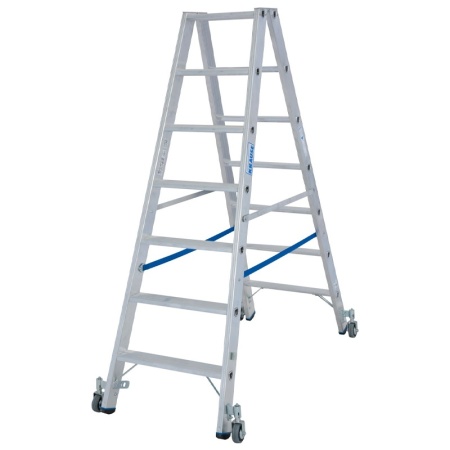 Scara Stabilo dubla 2x7, trepte cu roti