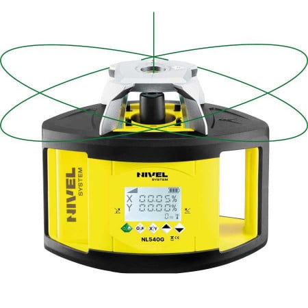 Nivelă laser rotativă cu fascicul verde (2 planuri, pantă digitală), NL540G - Nivel System