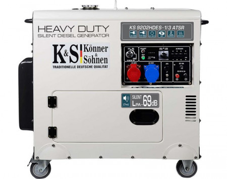 Generator de curent 7.5 kW diesel - Heavy Duty Euro 2 - insonorizat - Konner &amp; Sohnen - KS-9202DE-1/3-HD-ATSR- Silent - Img 1
