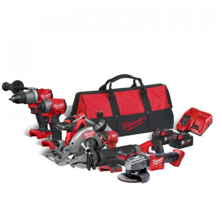 SET sase masini Milwaukee cu acumulatori MODEL M18 FPP6C3-502B, 5AH
