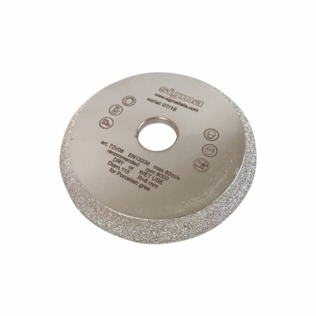 Freza diamantata Sigma Vacuum pentru finisare canturi, gresie portelanata , ø115x22,23mm, R8, SIGMA-072V08S