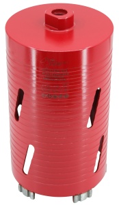 Carota diamantata Super PREMIUM ø115mm x 180mm x M16 pentru gaurire Beton armat, Zidarie, Granit - DXQZ.REDCORE.115 - Img 2