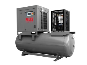 Compresor de aer profesional cu surub cu uscator de aer - 5.5kW, 850 L/min, 8-10-13bari - Rezervor 500litri - Falke-FKVTG-KS-5.5-500LCOMBO
