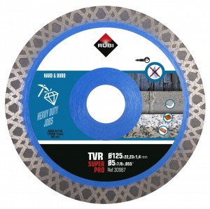 Disc diamantat pt. materiale foarte dure 125mm, TVR 125 SuperPro - RUBI-30987