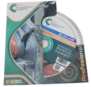 Disc DiamantatExpert TURBO pt. Beton Ranforsat Usor, Materiale de constructii 230x25,4/22.23(ring) (mm) taiere uscata sau umeda, Blue Line Profesional - DXQZ.BTGU.230.25-22 - Img 4