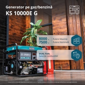 Generator de curent 8 kW HIBRID (GPL + Benzina) - Konner & Sohnen - KS-10000E-G - Img 9