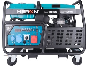 Generator de curent trifazat 12 kW - benzina, 400V, pornire electrica, AVR - Heron-8896431