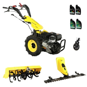 ProGARDEN Pachet Campo U16E Motocultor 14CP + Bara cosire BC120M + Roata sustinere + Freza tractata FT90 + 4L Ulei