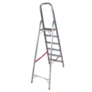 Scara aluminiu BISONTE STR0106 6 trepte, inaltime maxima 1,70 m pentru interior - Img 2