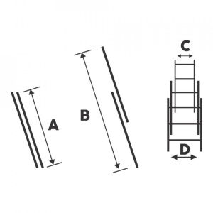 Scara dubla aluminiu, 2×9 trepte, 240 cm Bisonte STR209 - Img 2