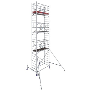 Schela mobila Stabilo S10 0,75 x 2m, aluminiu, inaltime lucru 8,4m - Img 1