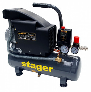 Stager HM1010K compresor aer, 6L, 8bar, 126L/min, monofazat, angrenare directa - Img 4