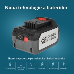 Acumulator litiu 20V, 4Ah - Konner & Sohnen - KS 20V4-1 - Img 5