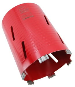 Carota diamantata Super PREMIUM ø152mm x 180mm x M16 pentru gaurire Beton armat, Zidarie, Granit - DXQZ.REDCORE.152 - Img 5