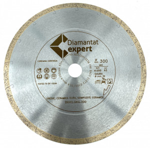 Disc DiamantatExpert pt. Ceramica dura, portelan pt. terase gros 300mm Ultra Premium - DXWD.DKG.300 - Img 1