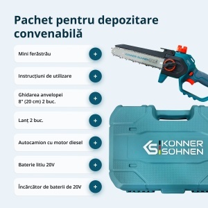 Fierăstrău mini fără fir KS MCS20V-8 Case - Img 8