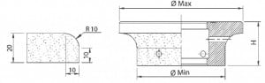 Freza Diamantata Semi-Baston Raza 10mm pt. Marmura, Granit si Gresie - DXDY.FGM.D75R10H20 - Img 3