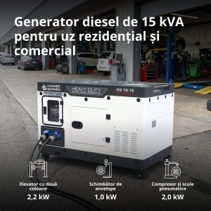 Generator de curent 16 kVA diesel - Heavy Duty - insonorizat - Konner & Sohnen - KS-16-1-ATSR-Silent - Img 5