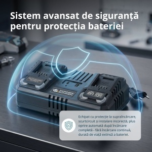 Incarcator rapid cu două porturi pentru acumulator litiu 20V - Konner & Sohnen - KS C35A-2 - Img 8