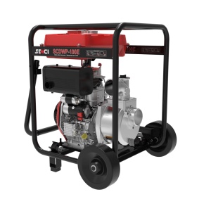 Motopompa ape curate SENCI SCDWP-100E diam. 4″ Diesel, DE, rezervor 12.5L, roti transport - Img 2