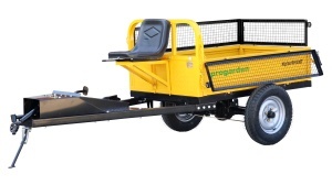 ProGARDEN Alpine RM500T Remorca cu tractiune 500kg cu obloane, 1 osie, prindere bolt pentru motocultor, roti profil rutier 5.00-12, 4 prezoane, RIM 3.50B - Img 2