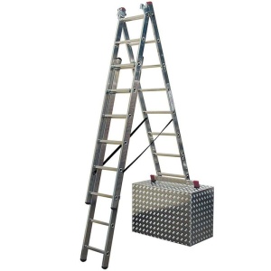 Scara multifunctionala din aluminiu Corda cu functie de egalizare, 3x10 trepte - Img 5
