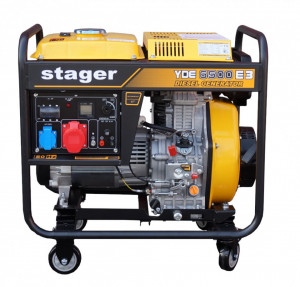 Stager YDE6500E3 Generator open frame 5.5kW, trifazat, diesel, pornire la cheie - Img 2