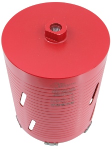 Carota diamantata Super PREMIUM ø152mm x 180mm x M16 pentru gaurire Beton armat, Zidarie, Granit - DXQZ.REDCORE.152 - Img 2