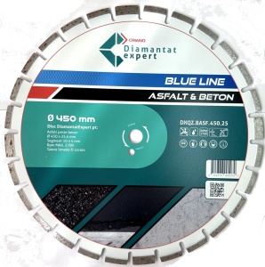 Disc DiamantatExpert LASER pt. Asfalt, Beton, Materiale abrazive 450x25,4mm (mm) taiere uscata sau umeda, Blue Line Profesional - DXQZ.BASF.450.25