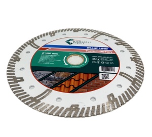 Disc DiamantatExpert TURBO Segmentat pt. Beton Ranforsat Usor, Materiale de constructii 180x25,4/22.23(ring) (mm) taiere uscata sau umeda, Blue Line Profesional - DXQZ.BTTC.180.25-22 - Img 2