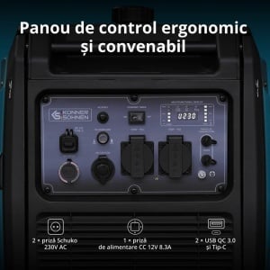Generator de curent 4.4 kW inverter - benzina - insonorizat - Konner & Sohnen - KS-4000iE-S-ATSR - Img 7