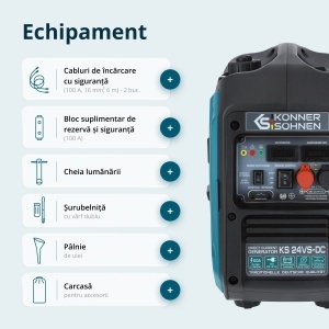 Generator de curent continuu DC 24-27V, 1.6 kW, max. 60A - benzina - Konner & Sohnen - KS-24VS-DC - Img 8