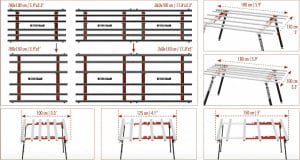 Masa modulara de lucru "BM180PLUS" MK3, 180x150cm (compus din 394MAXIKIPLUS1 + 394MAXIKITPA) - Raimondi-394MAMK3PLUS - Img 4